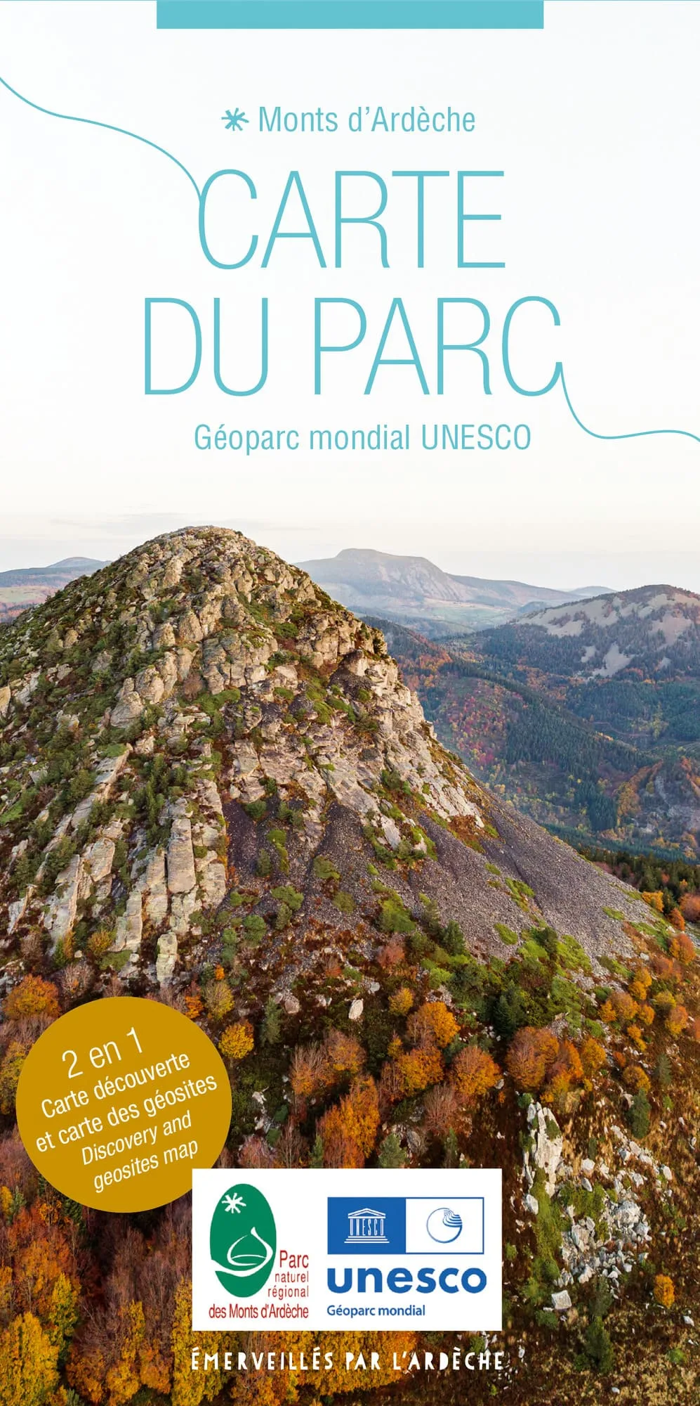 La carte du Parc naturel r&eacute;gional des Monts d'Ard&egrave;che