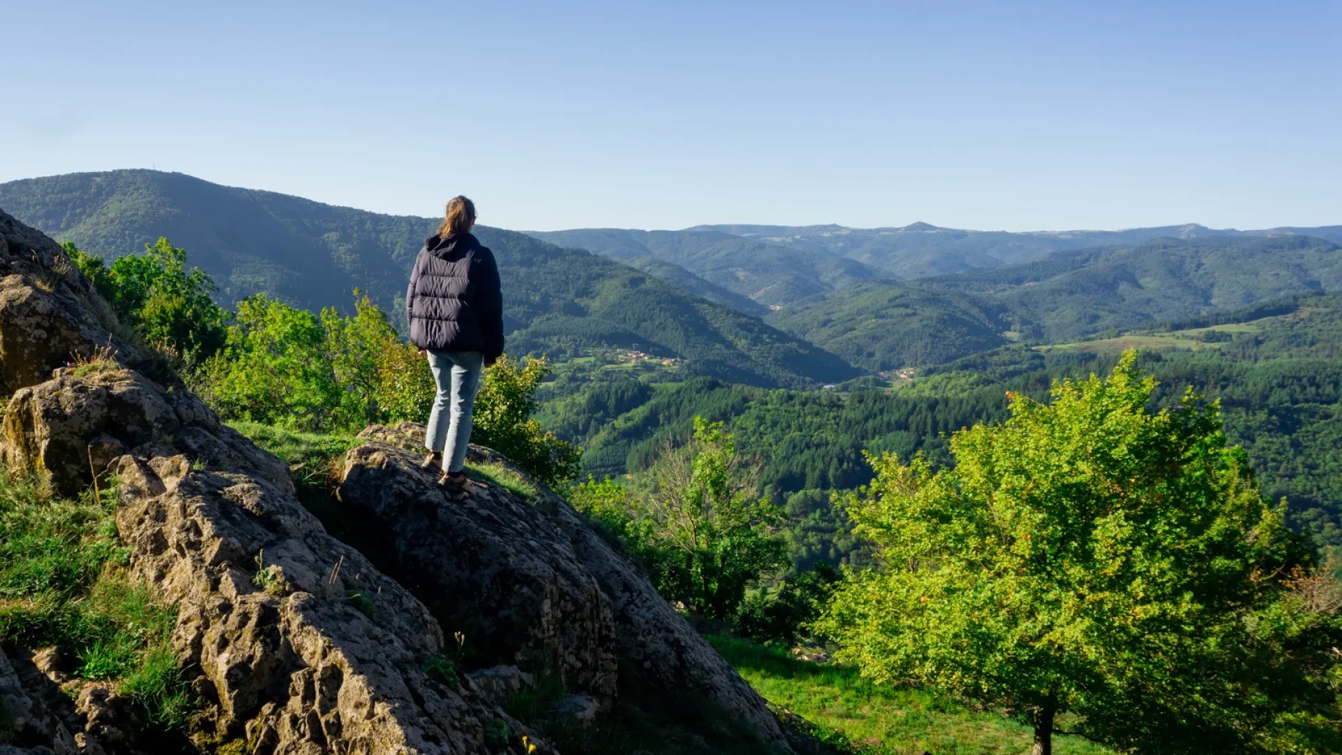 Panorama from the Rocher de Brion" in spring