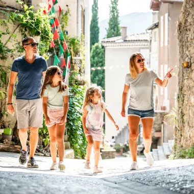 Wander through character villages 