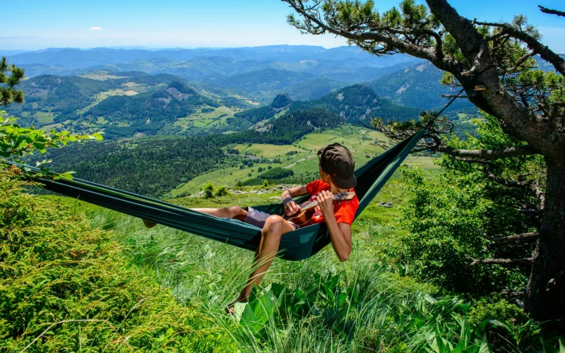 Relaxation at the Croix de Boutières in spring