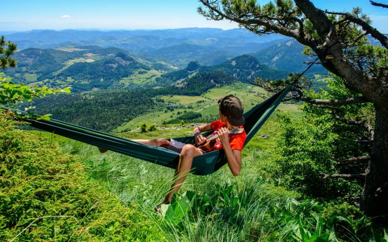 Relaxation at the Croix de Boutières in spring