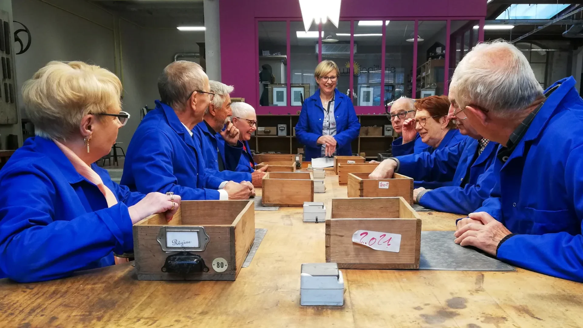 Group of seniors at a jewelry workshop