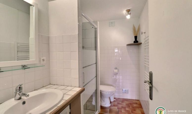 Gîtes de France - Salle d'eau avec douche, WC et meuble vasque