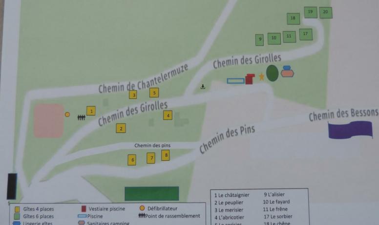 Gîtes de France - Plan du site du camping de Saint Victor