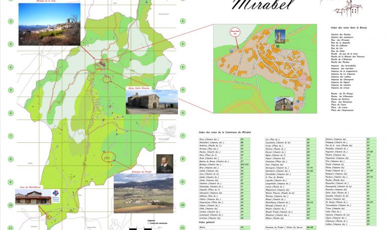 Mairie de Mirabel - Plan détaillé de Mirabel avec index des rues