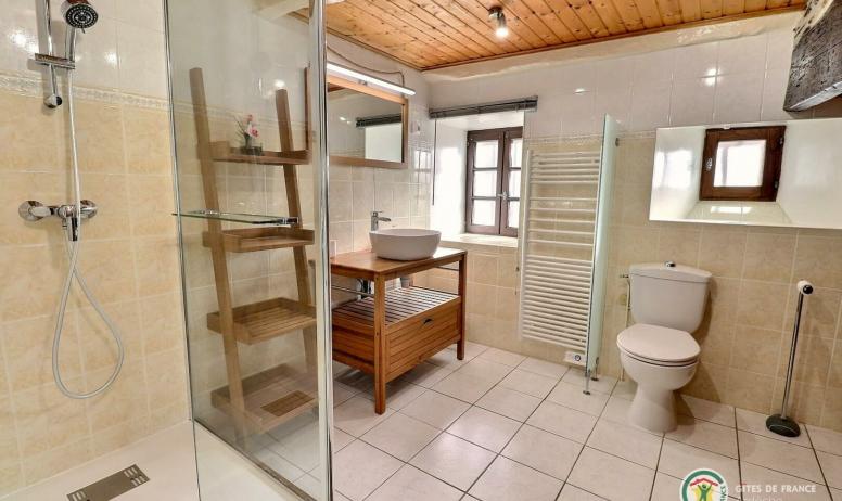 Gîtes de France - Salle d'eau avec douche, meuble vasque et WC