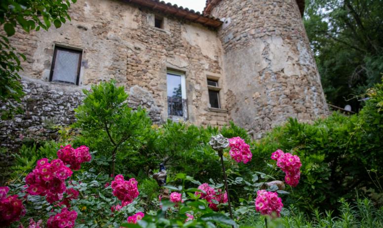 ©sourcesetvolcans - Fabras - Château du Pin - rosiers en fleurs ©sourcesetvolcans