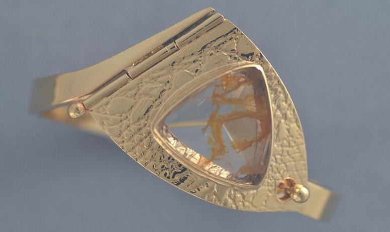 bracelet quartz-rutil plaqué-or